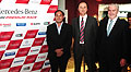 Carlos Bustin, director de Autolider; Gianni Bordoli, responsable de Mercedes-Benz Premium Race y Alvaro Faropa, director de AUVO