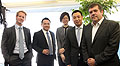 Richard Lempert, director Grupo Fiancar; Michael Gao, Geely Representative; Sandy Sun, Geely Sales Manager Uruguay, Argentina & Brasil; Guan Sun, Geely Sales Manager Latinoamérica y Gustavo García, Country Manager Geely Uruguay