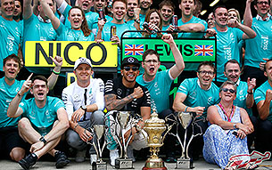 El festejo de Lewis Hamilton (Fórmula 1)